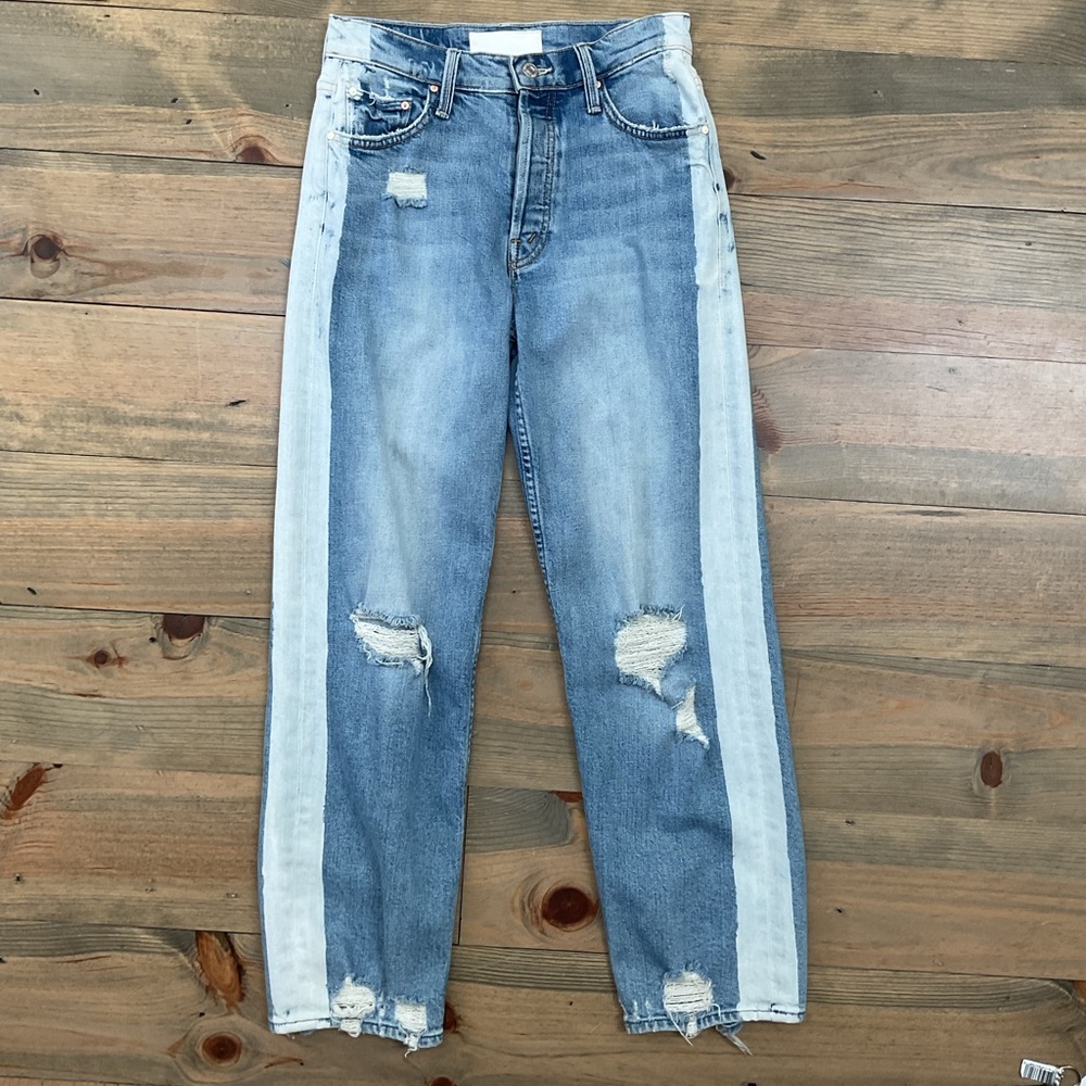 MOTHER DENIM “ THE TRASHER IN STRIPED CONFESSION “